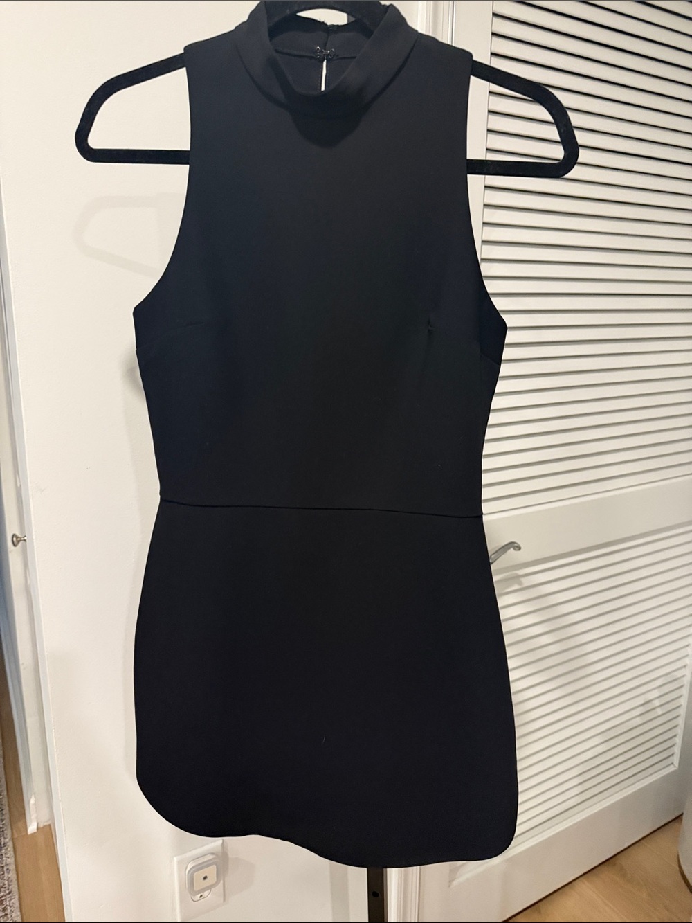 Amanda Uprichard Black Sleeveless Mock-Neck Mini Dress - Marshall Dress - Picture 2 of 7
